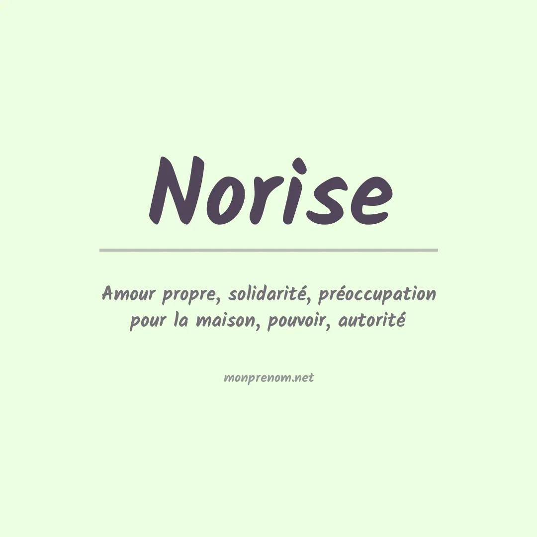 Signification du prénom Norise
