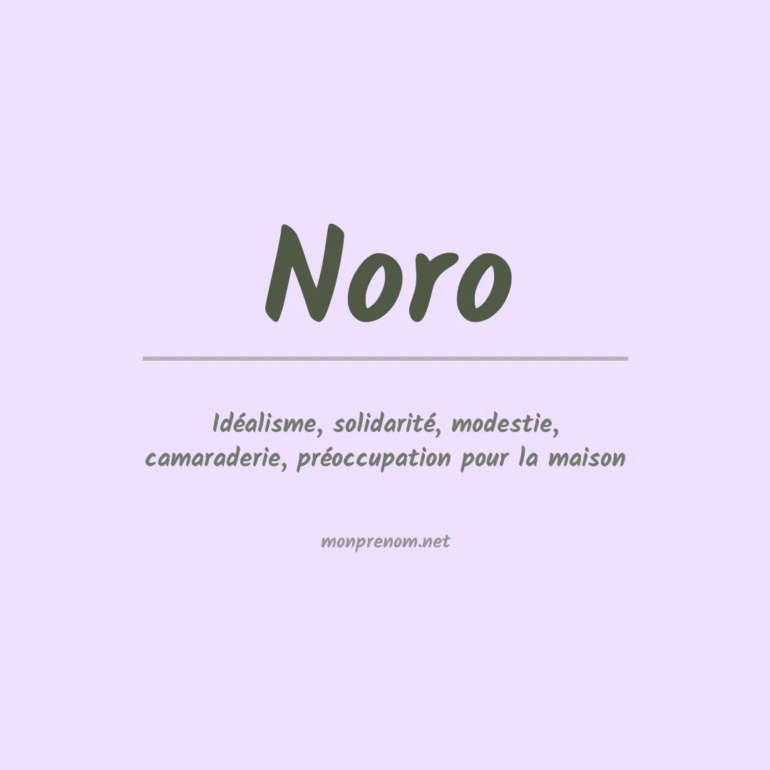 Signification du prénom Noro