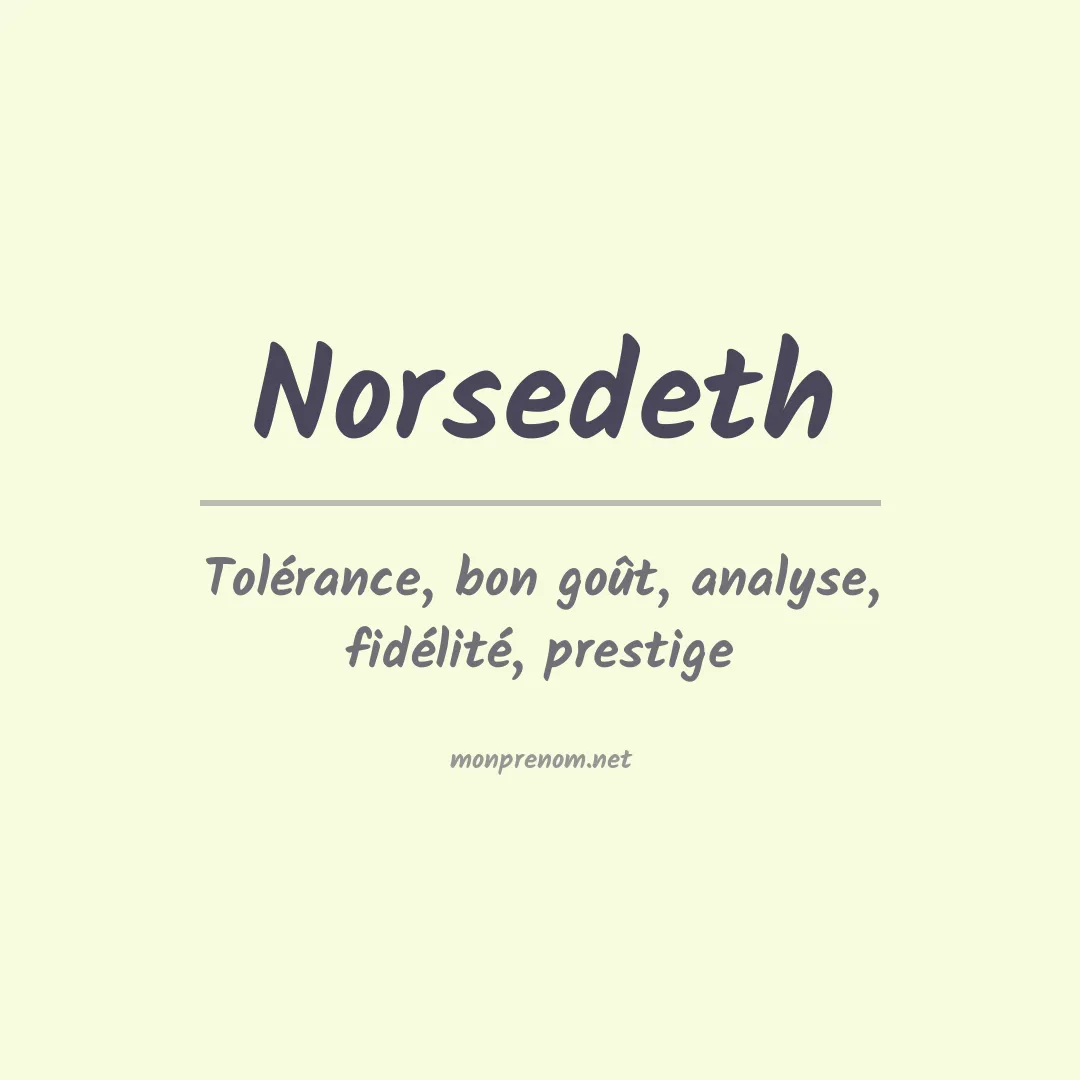 Prénom Norsedeth