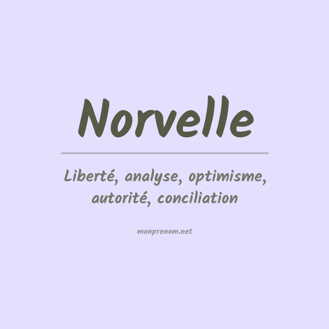 Signification du prénom Norvelle