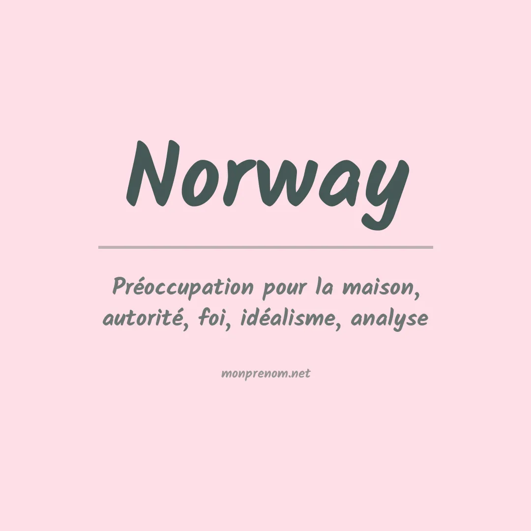 Signification du prénom Norway