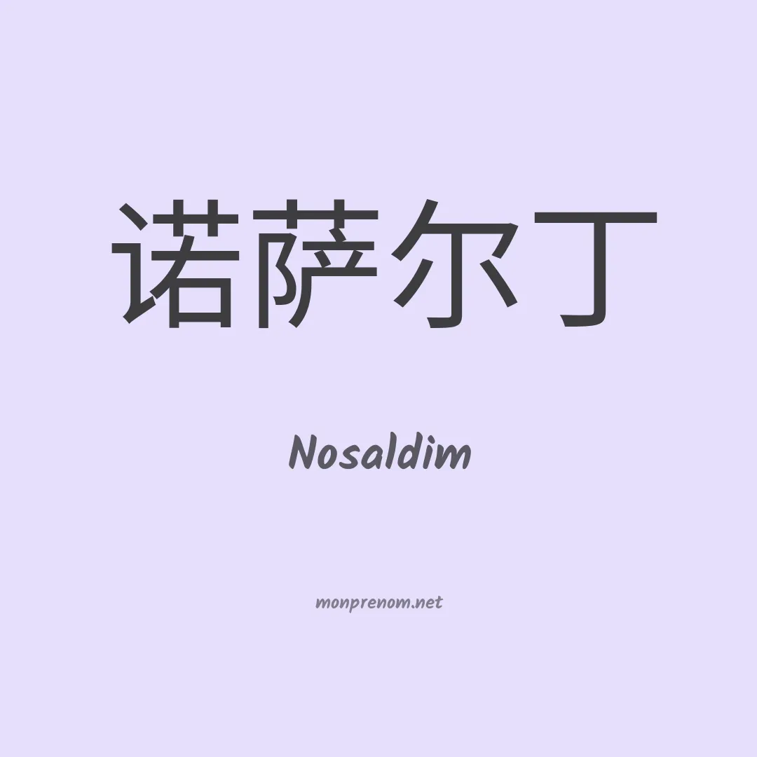 Nosaldim en chinois