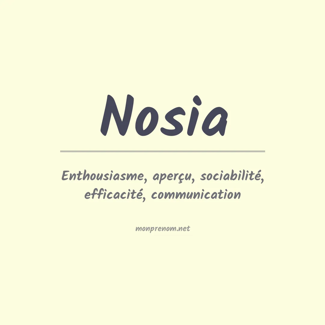 Signification du prénom Nosia