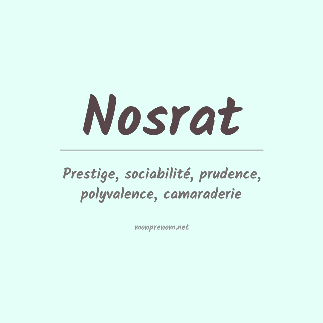 Signification du prénom Nosrat