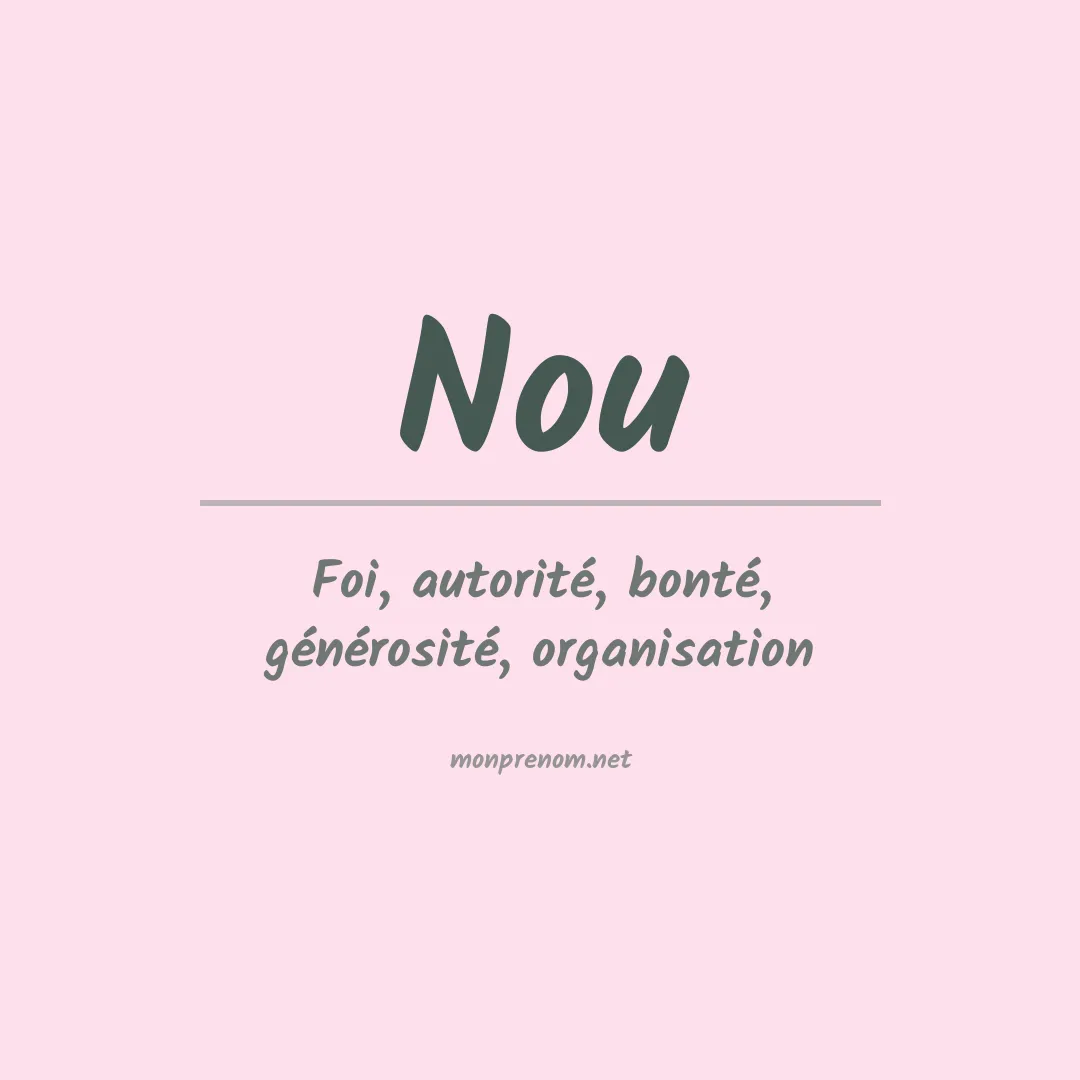 Signification du prénom Nou