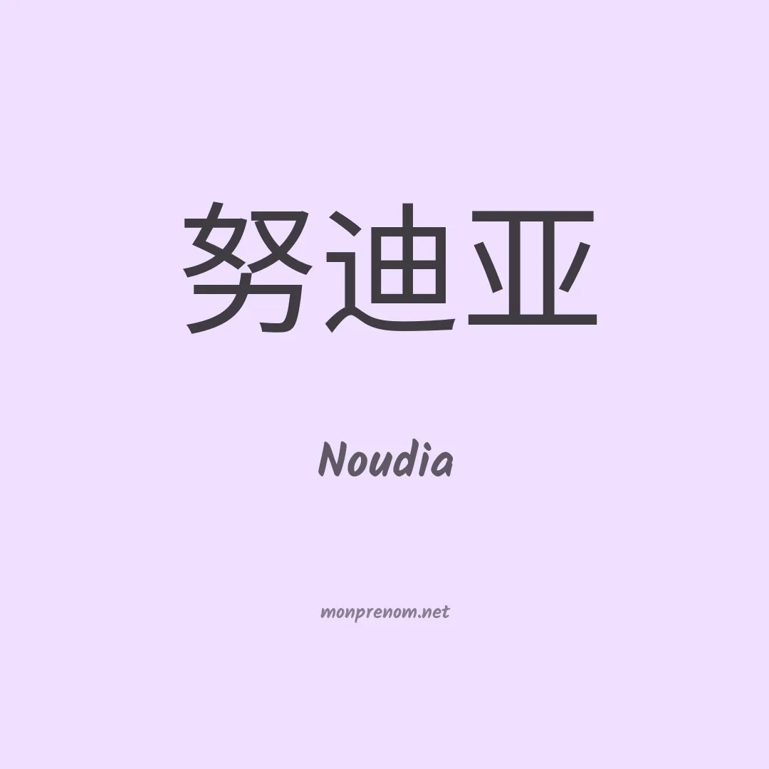 Noudia en chinois