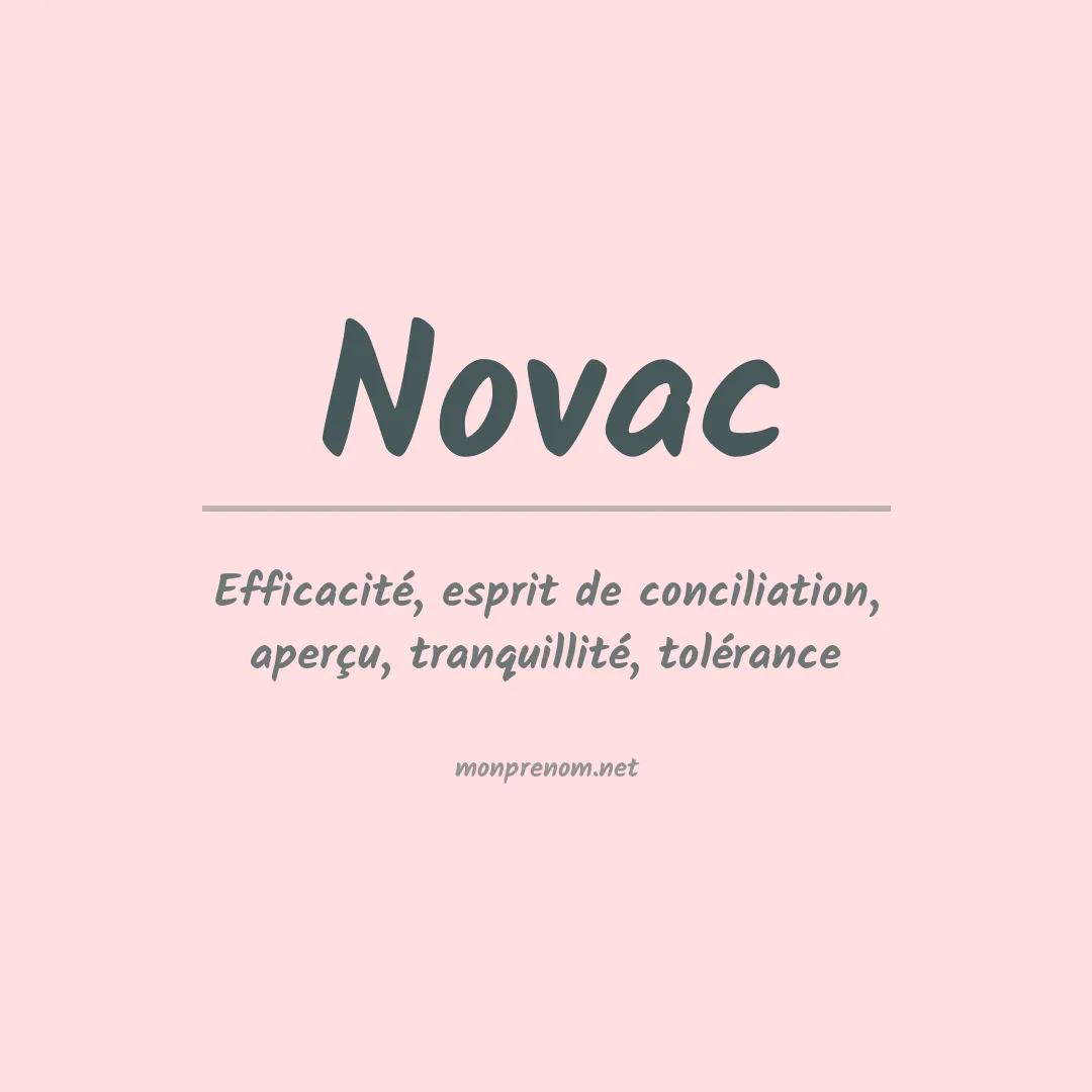 Signification du prénom Novac