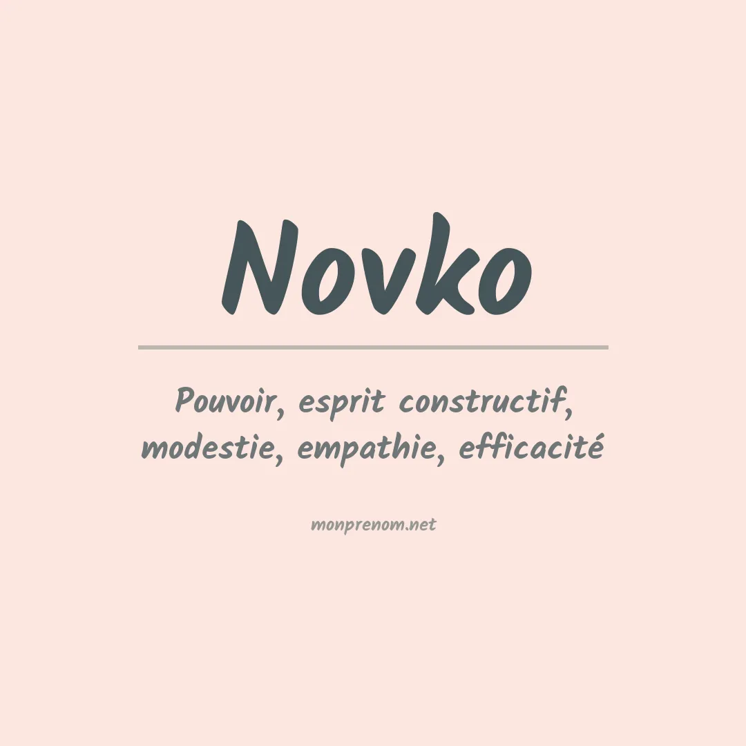 Signification du prénom Novko