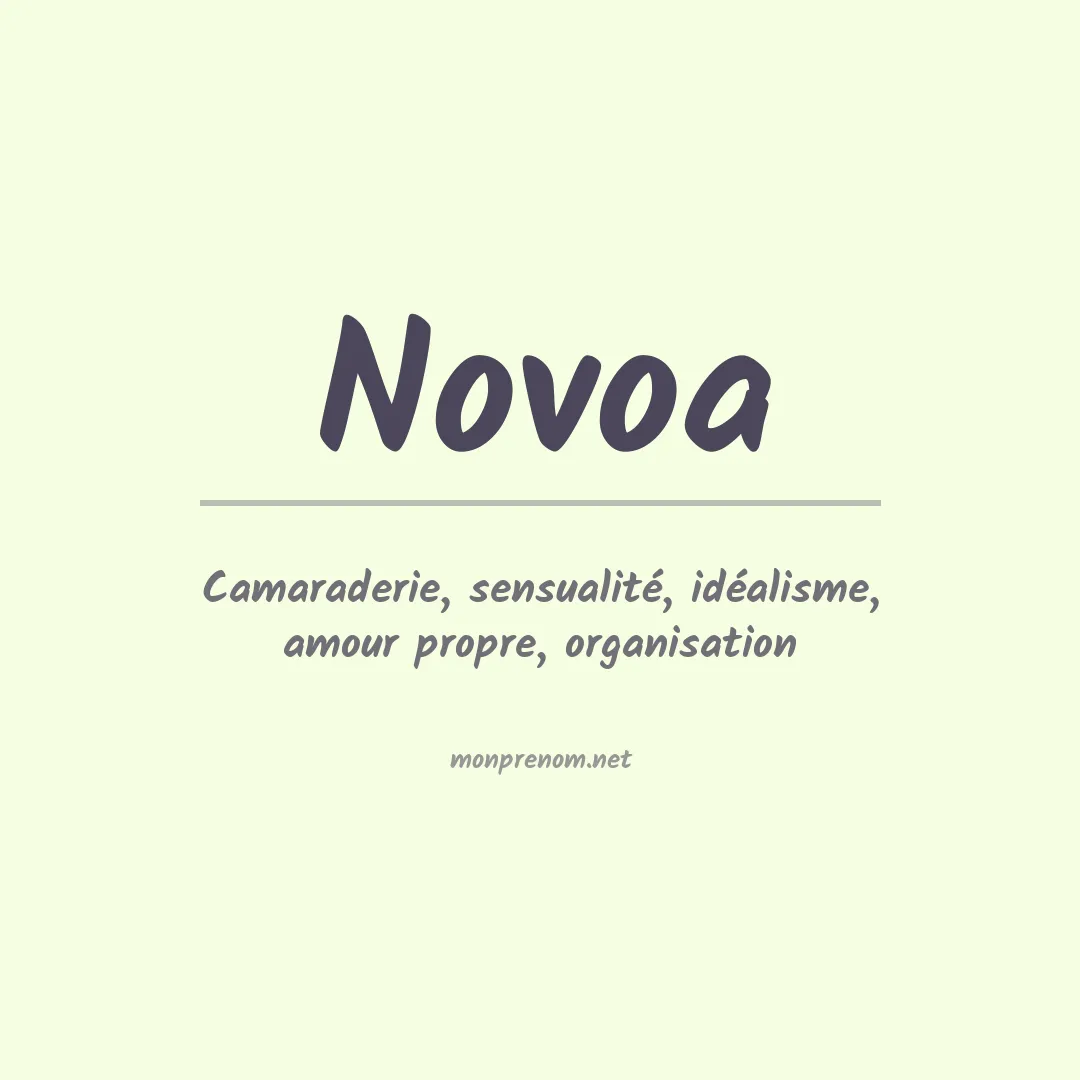 Signification du prénom Novoa