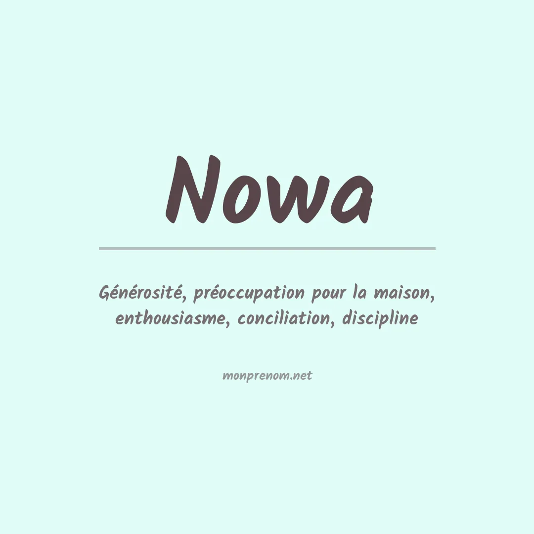 Signification du prénom Nowa