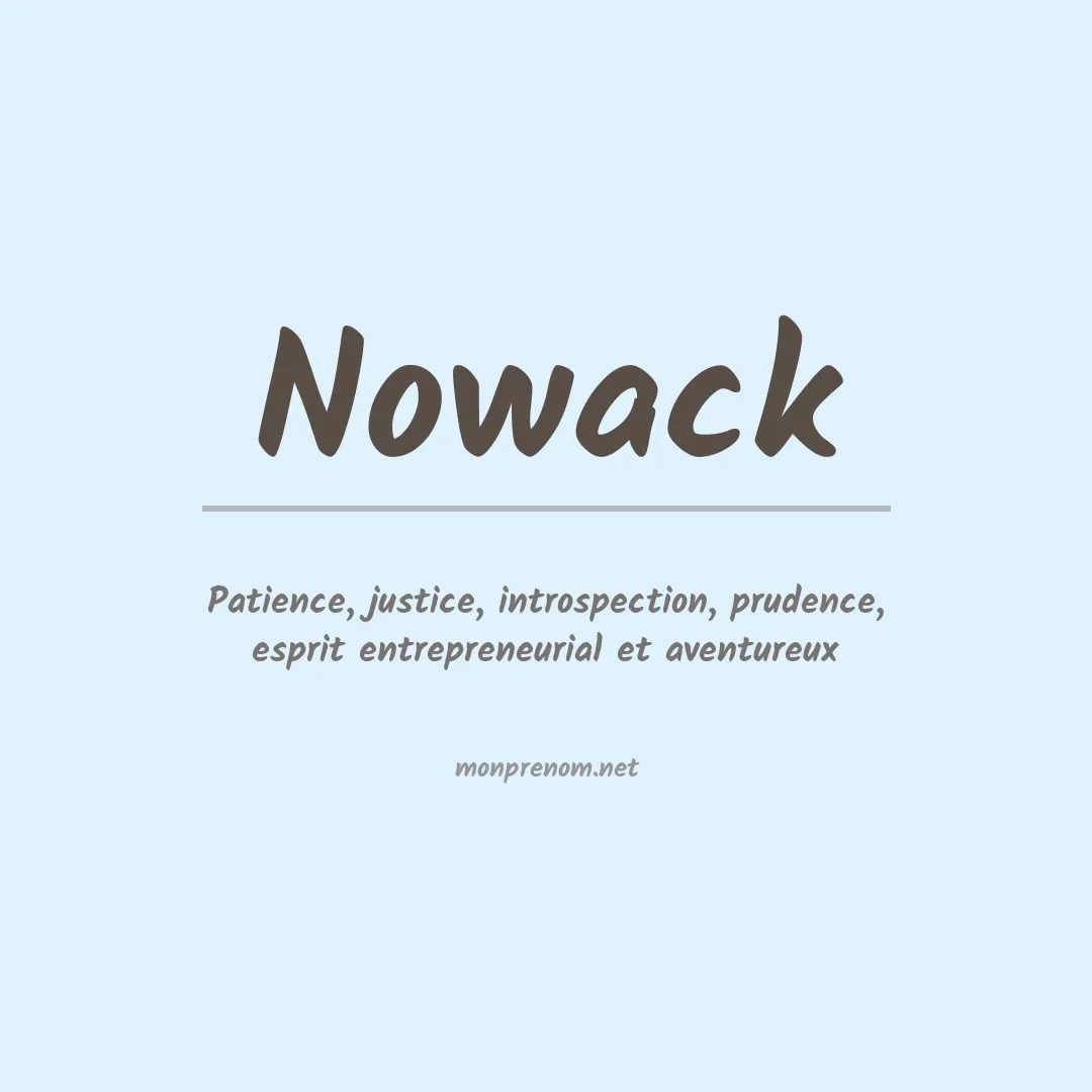 Signification du prénom Nowack