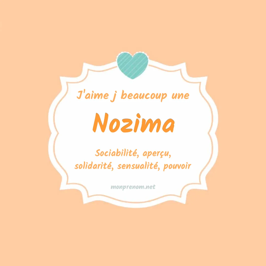 J'aime beaucoup Nozima