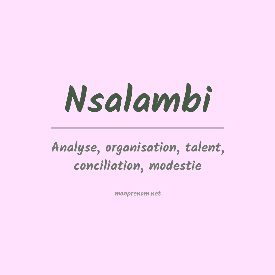 Signification du prénom Nsalambi
