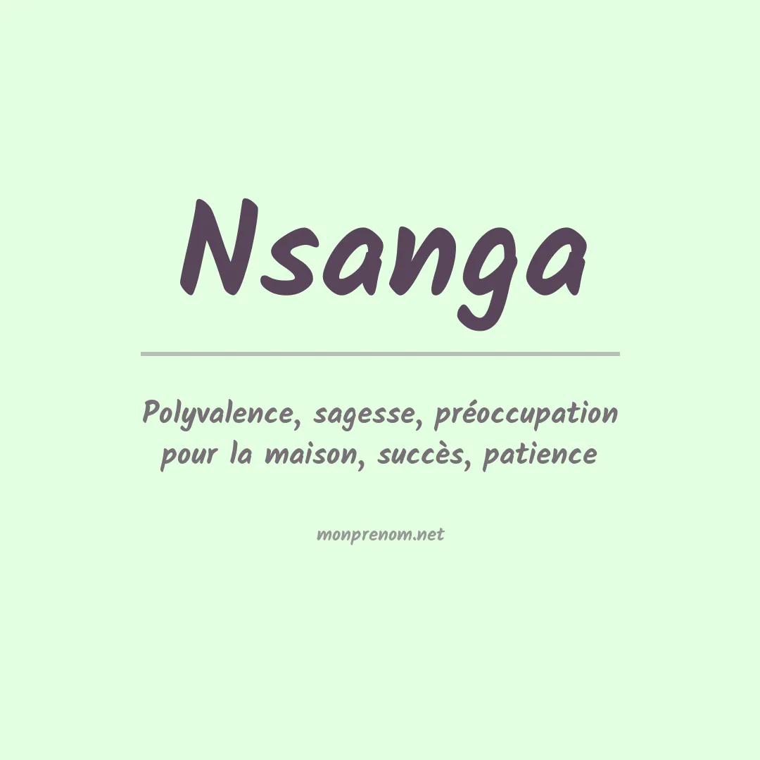 Signification du prénom Nsanga