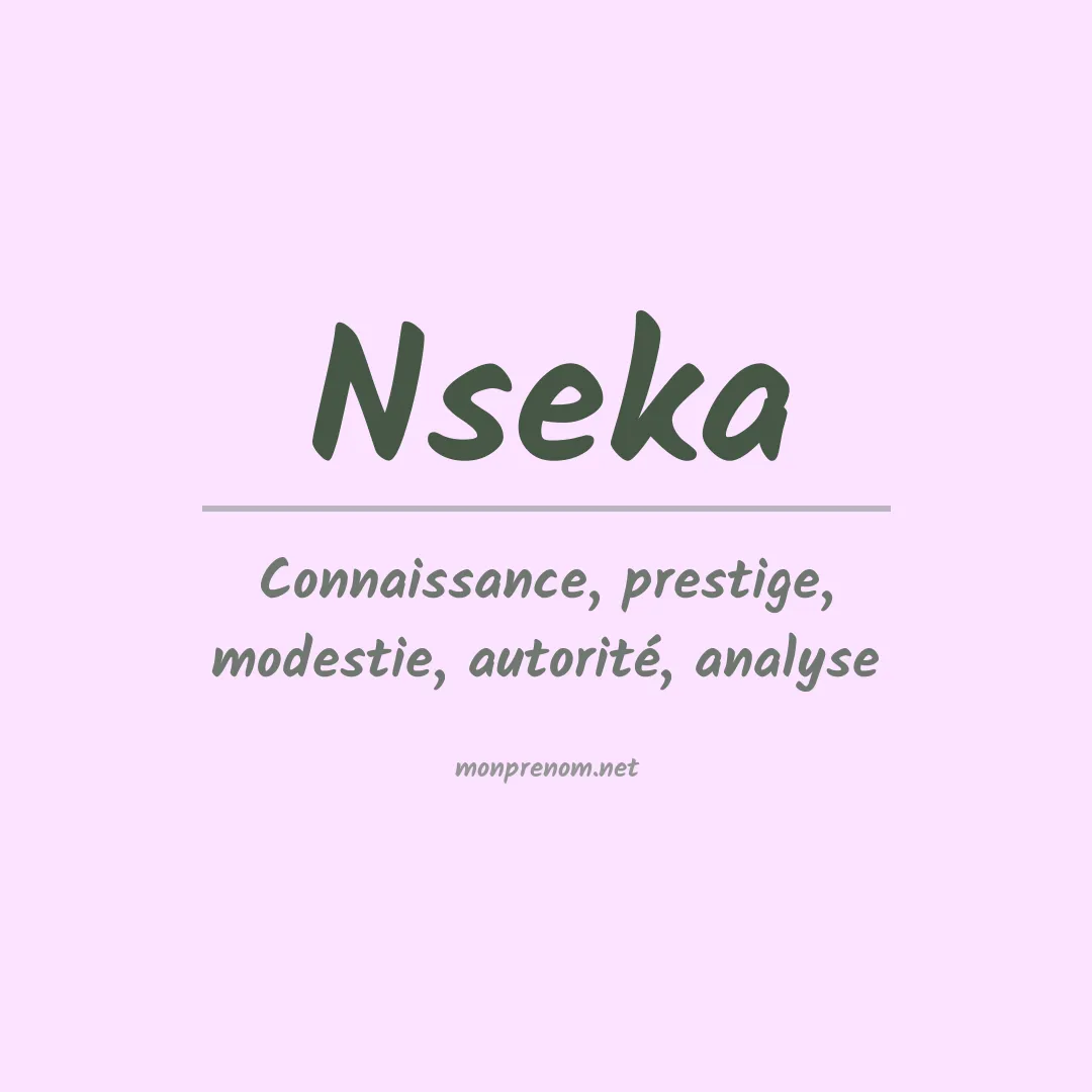 Prénom Nseka