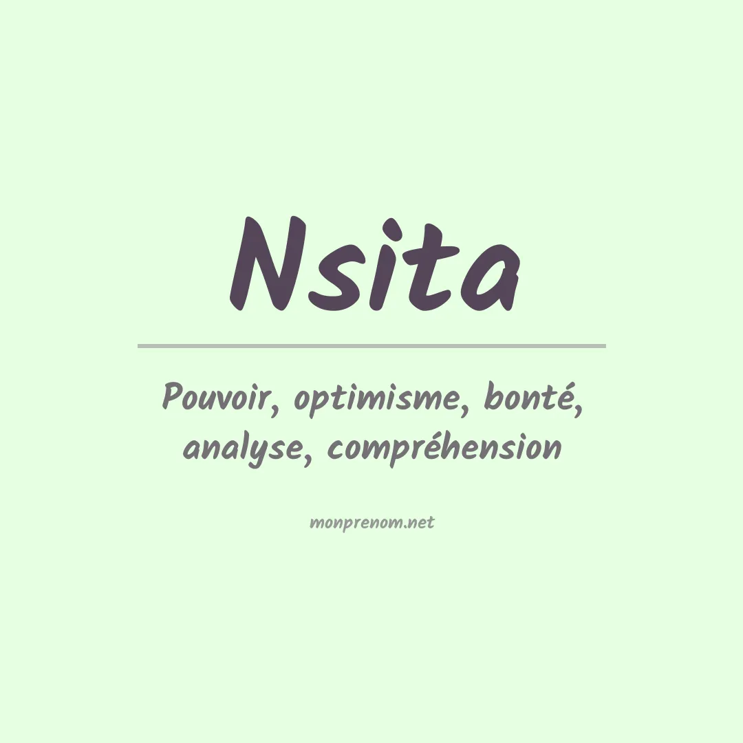 Signification du prénom Nsita