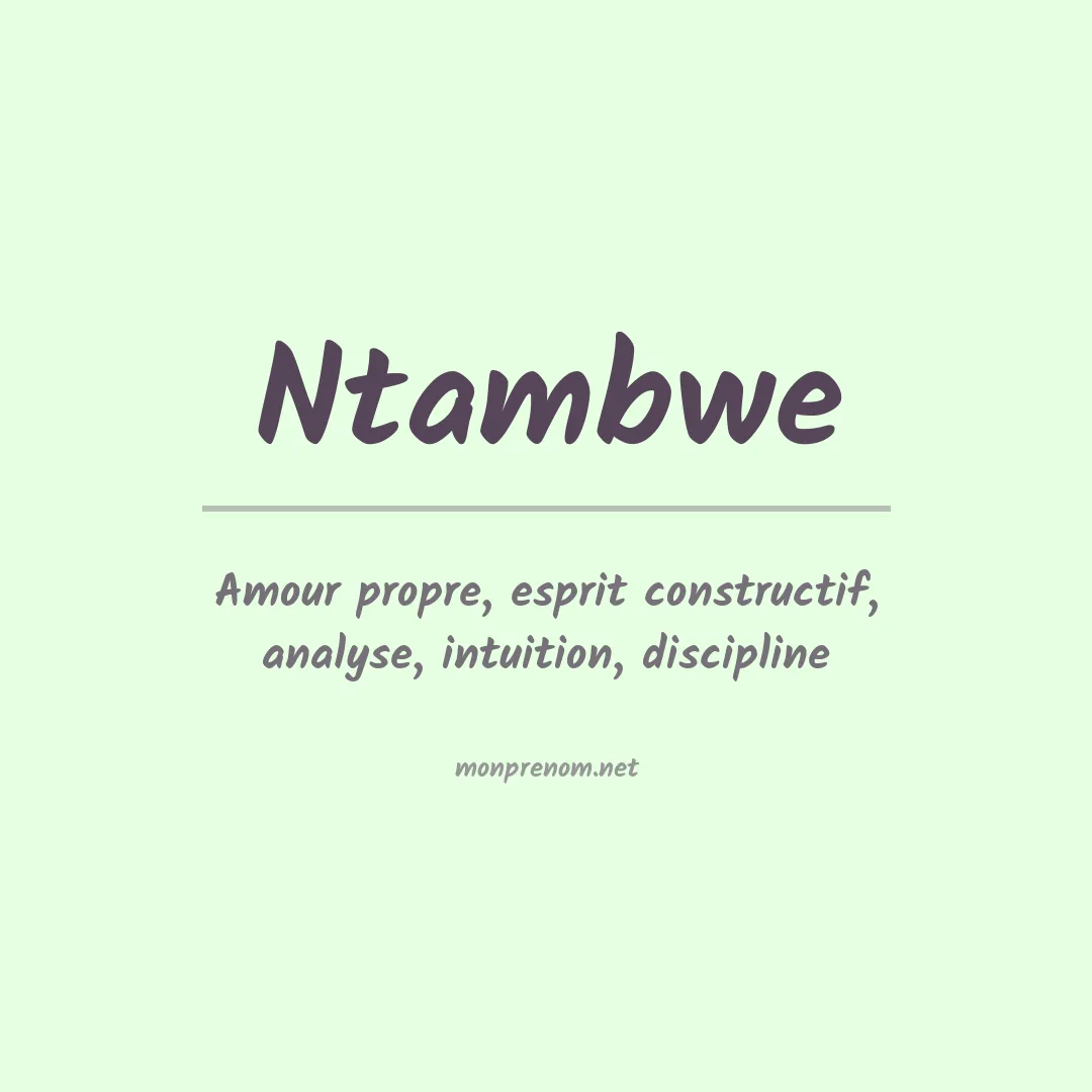 Signification du prénom Ntambwe