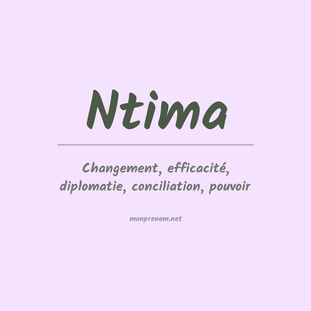 Signification du prénom Ntima