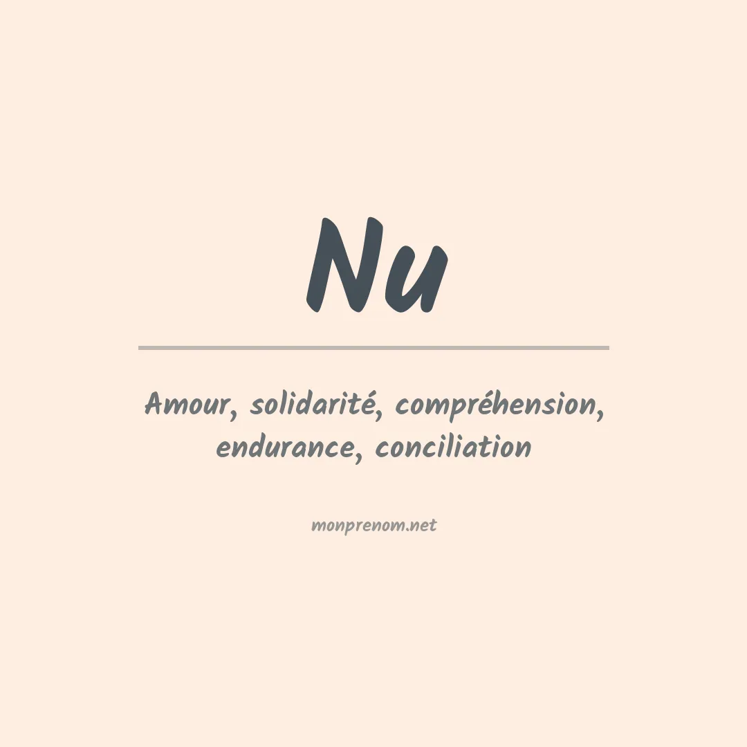 Signification du prénom Nu