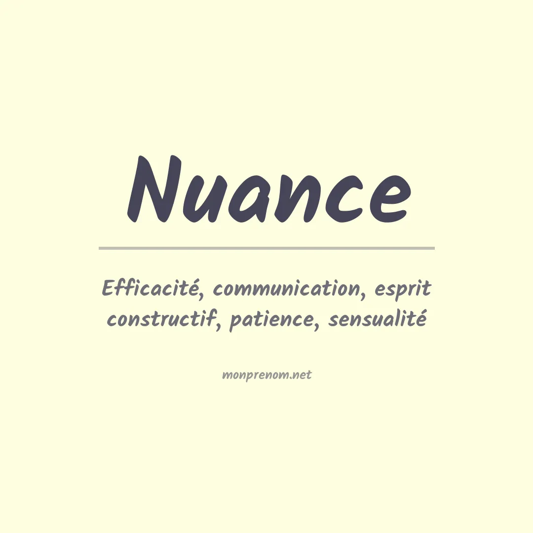 Signification du prénom Nuance