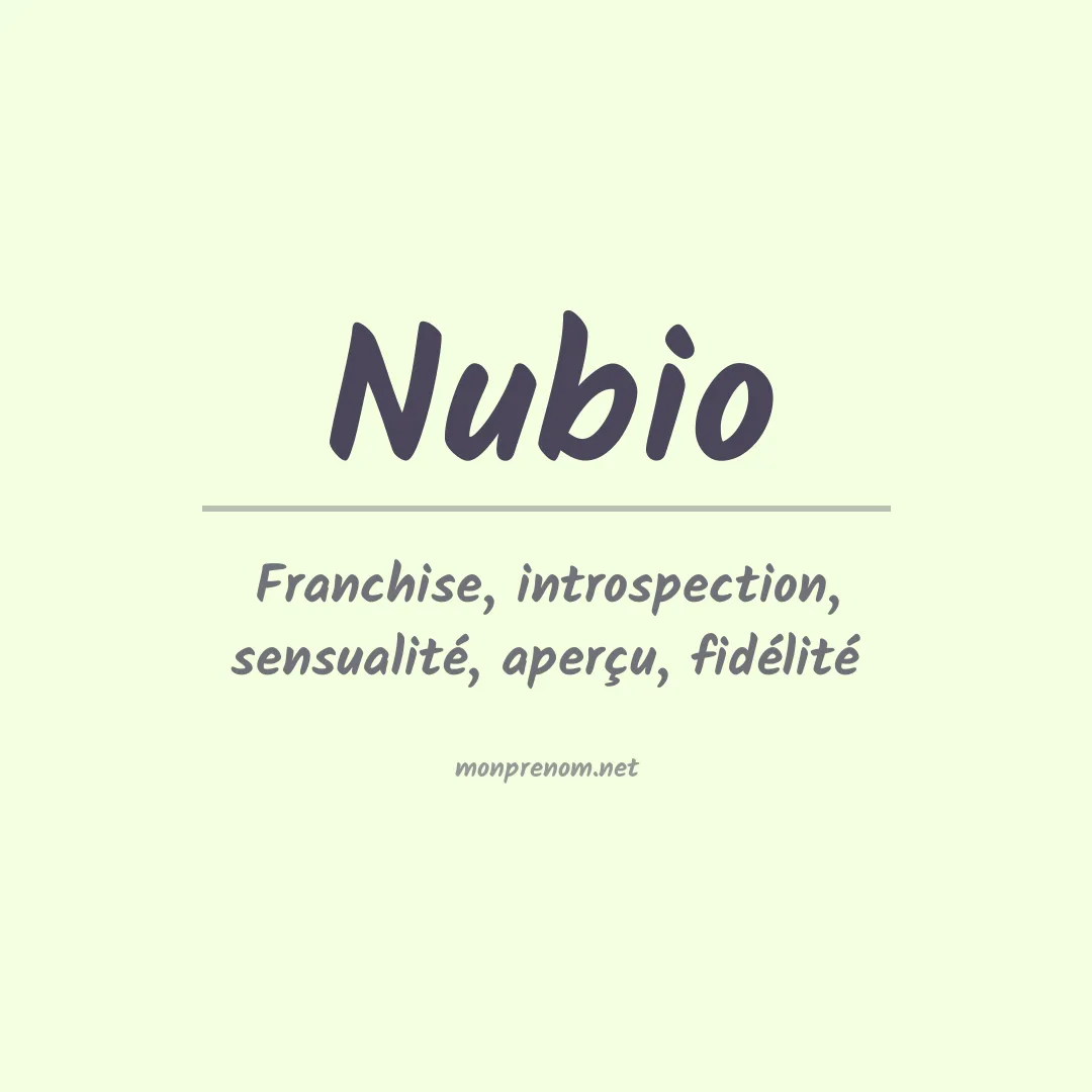 Signification du prénom Nubio