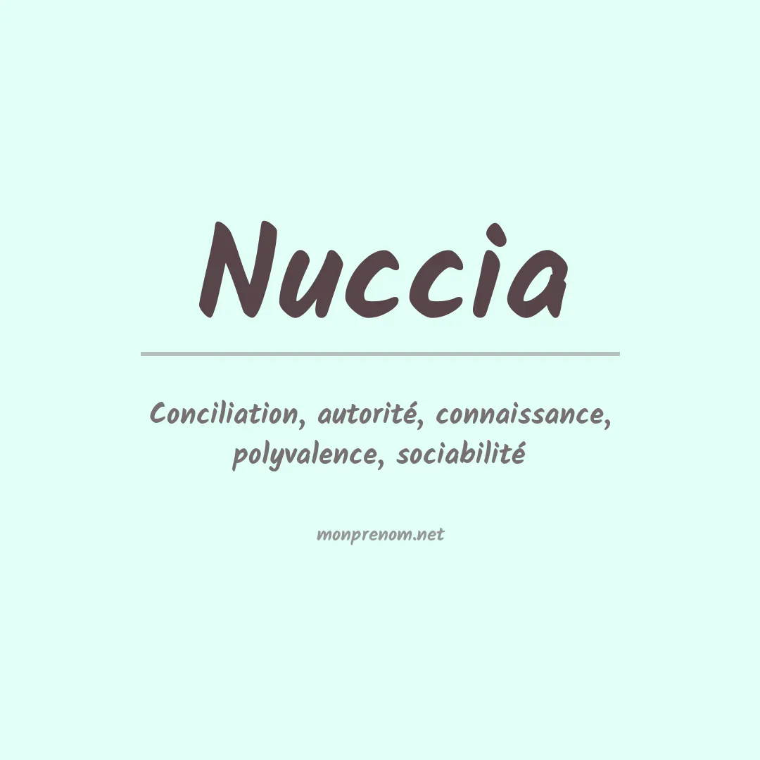 Signification du prénom Nuccia