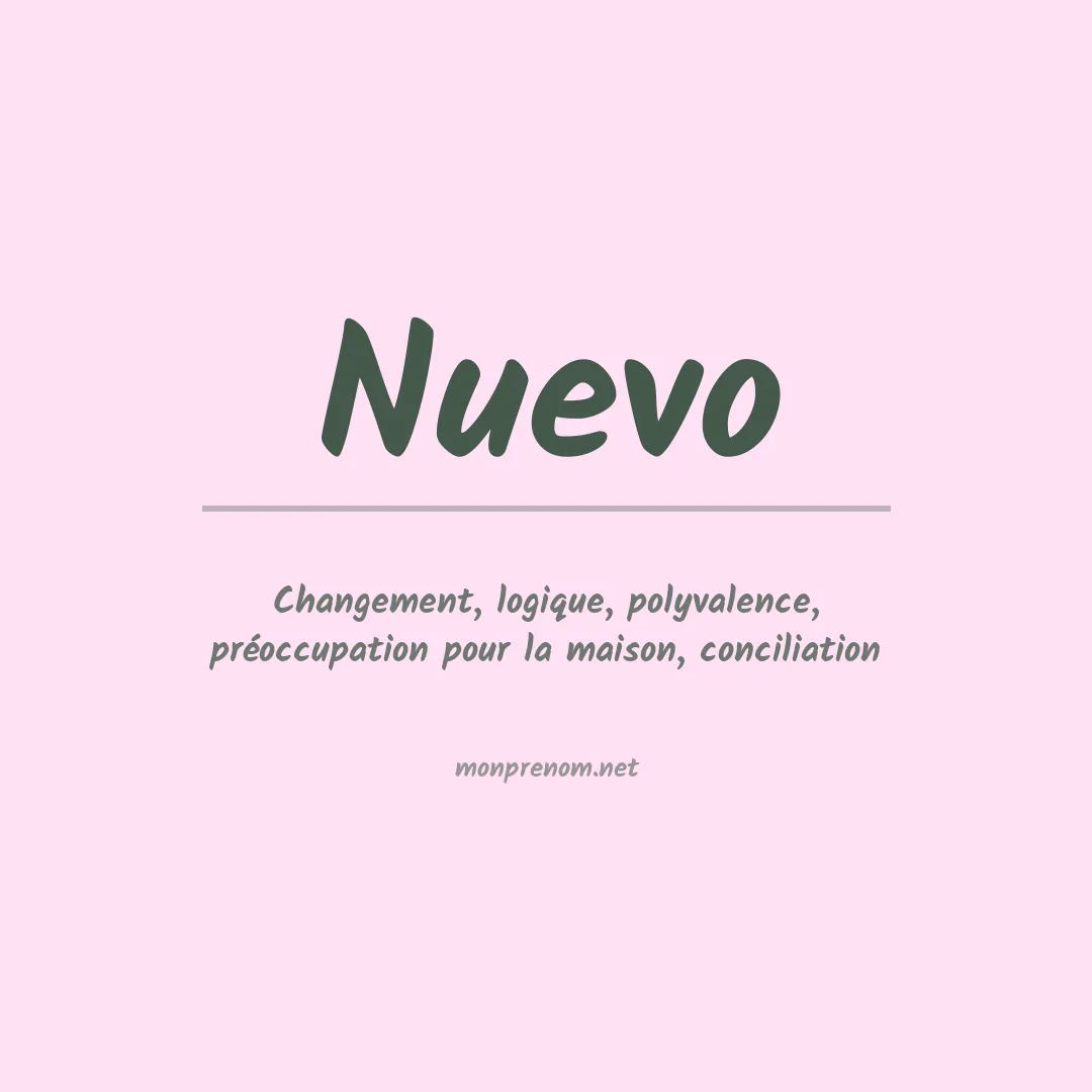 Signification du prénom Nuevo