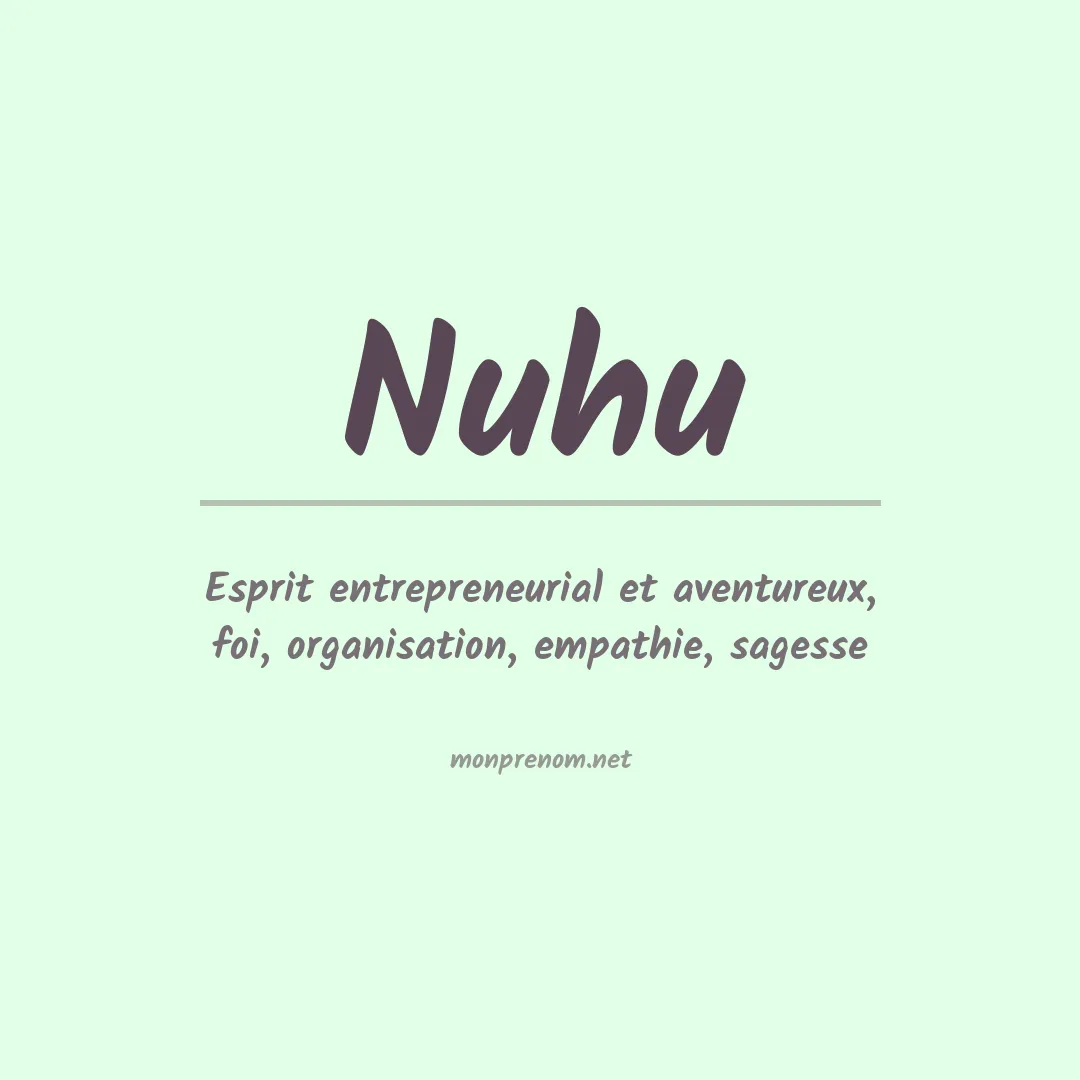 Signification du prénom Nuhu