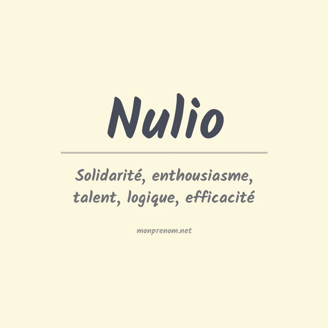 Signification du prénom Nulio