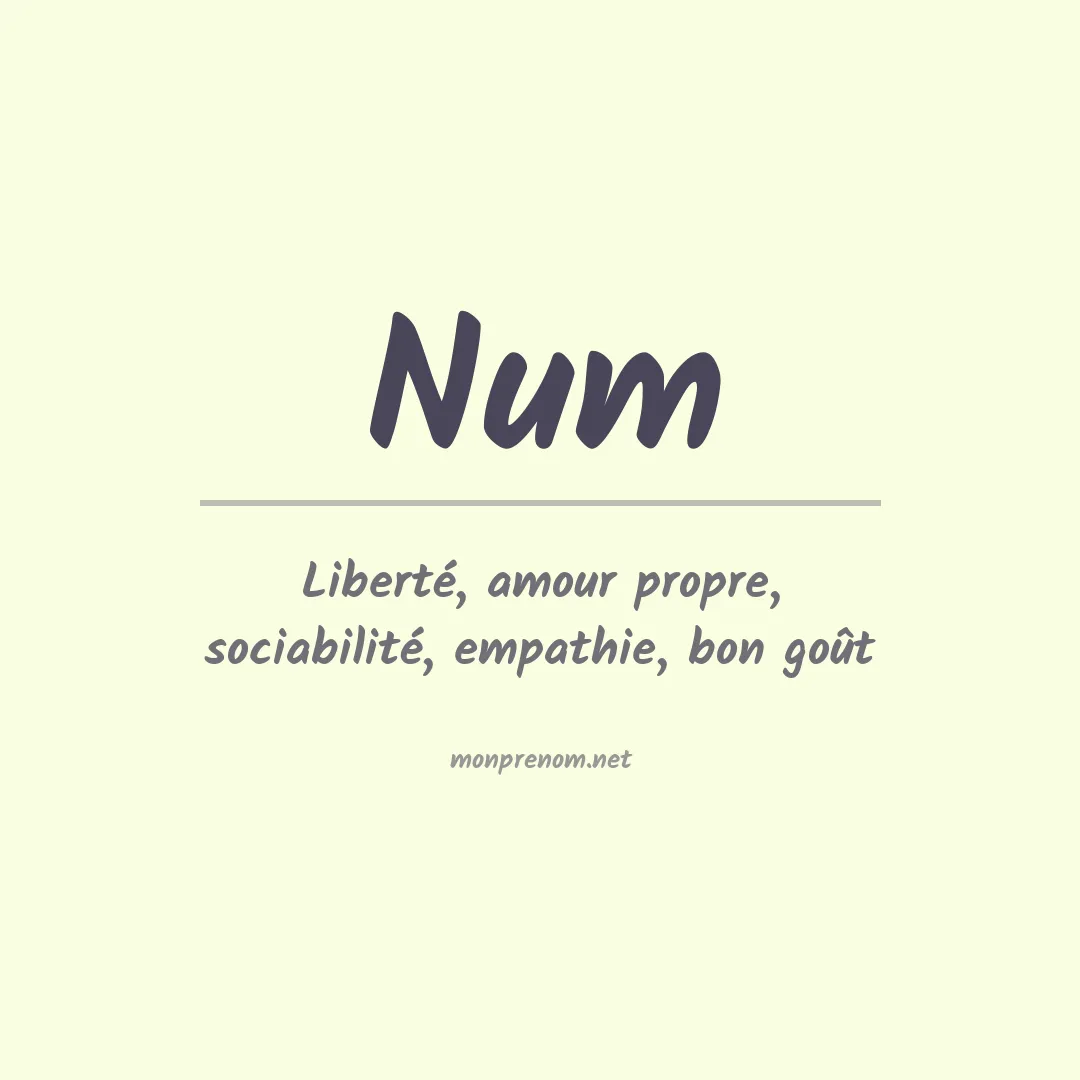 Signification du prénom Num
