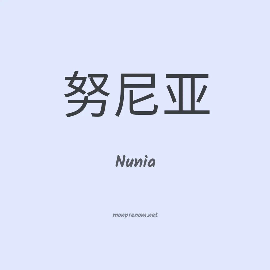 Nunia en chinois