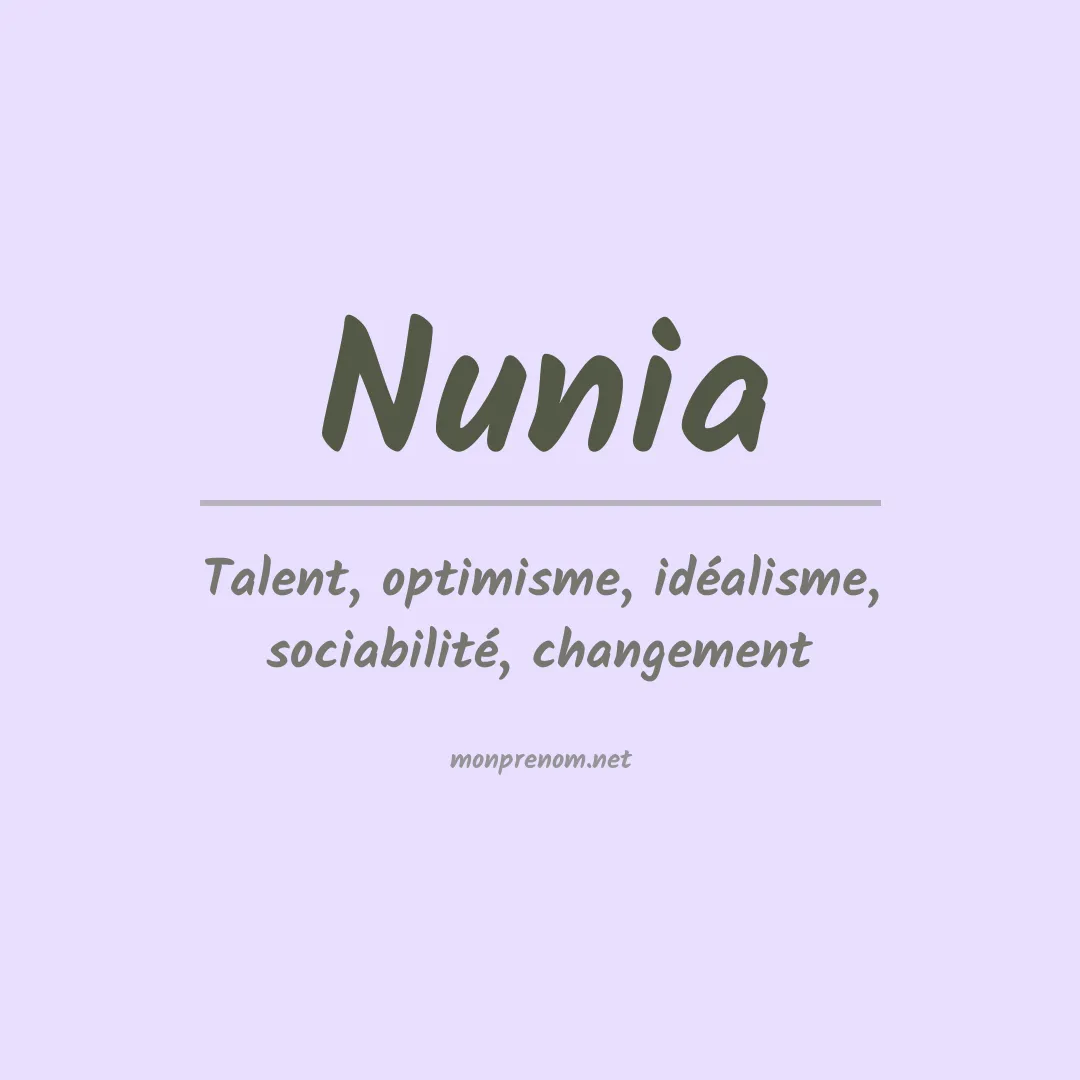Signification du prénom Nunia