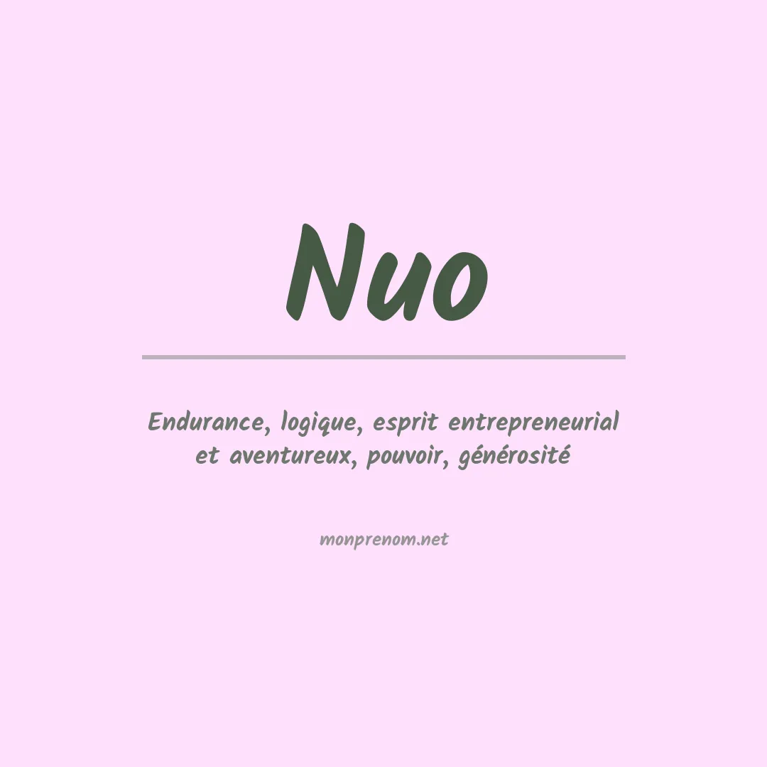 Signification du prénom Nuo