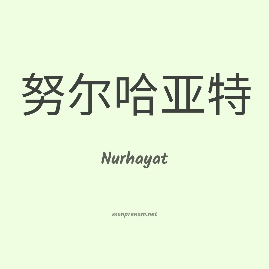 Nurhayat en chinois