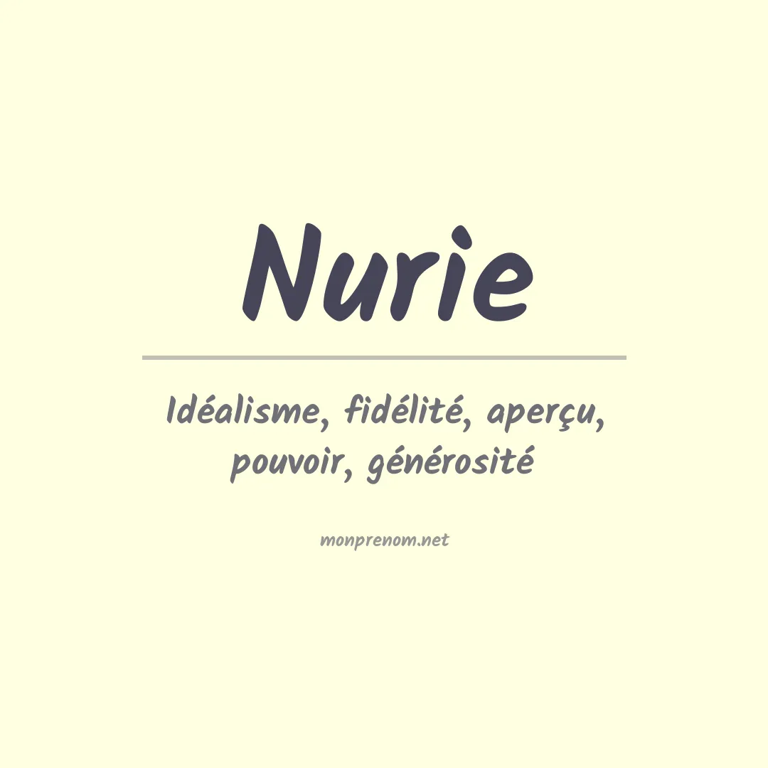 Signification du prénom Nurie