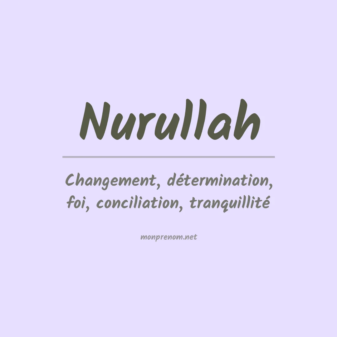 Signification du prénom Nurullah