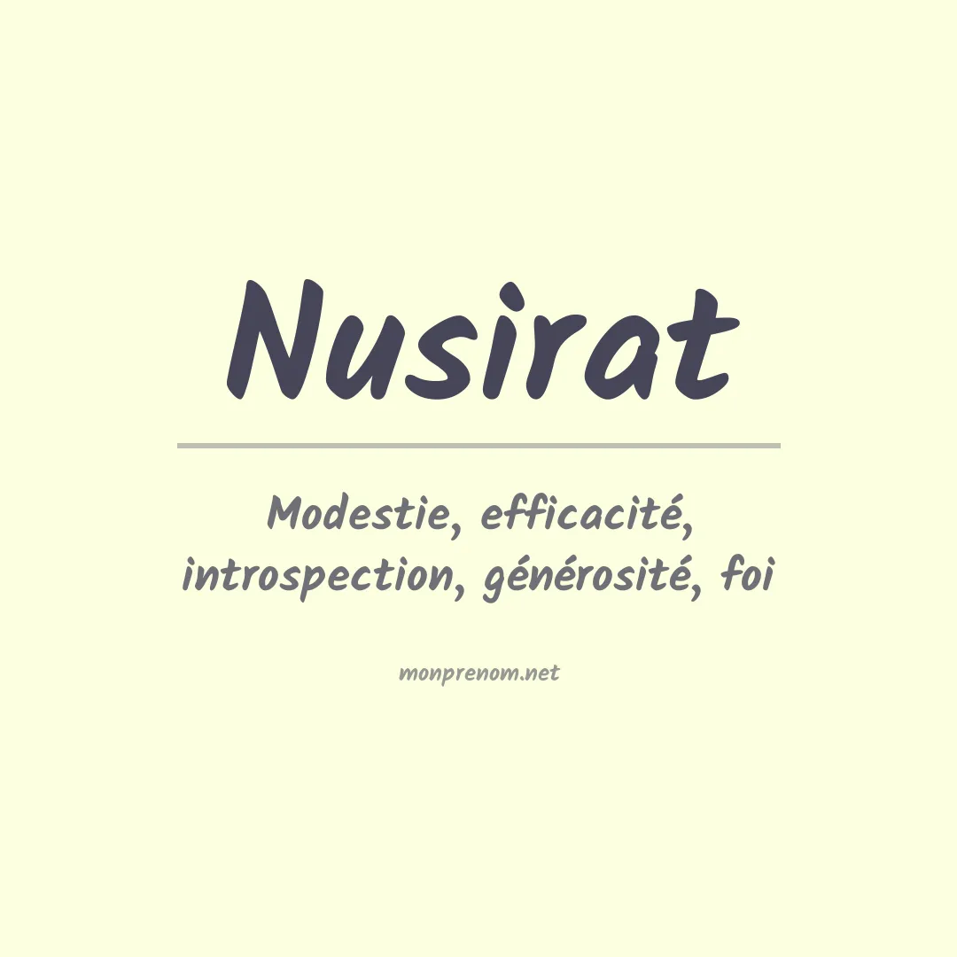 Signification du prénom Nusirat