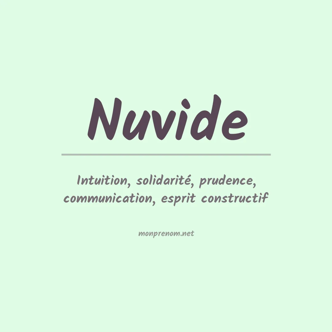 Signification du prénom Nuvide