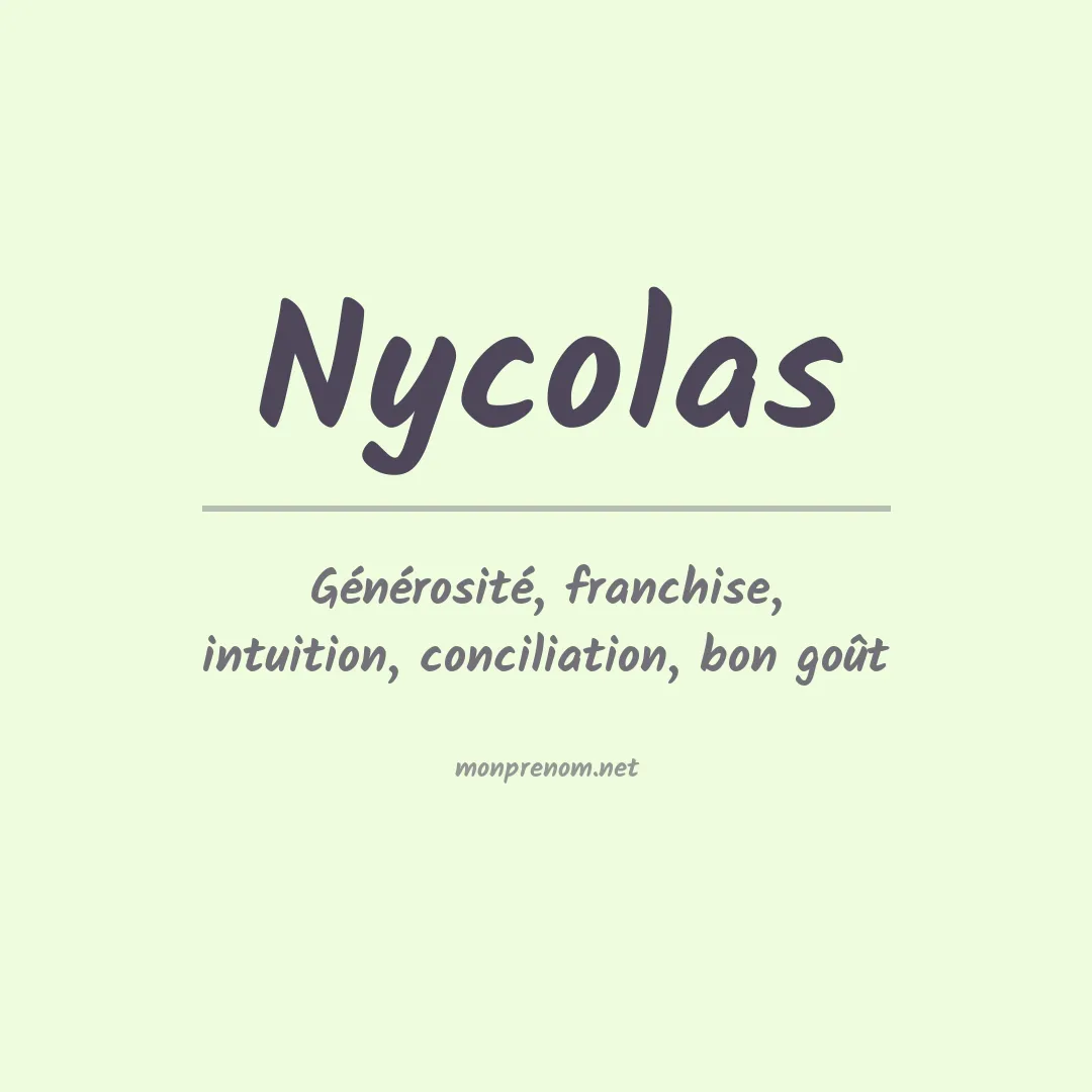 Prénom Nycolas