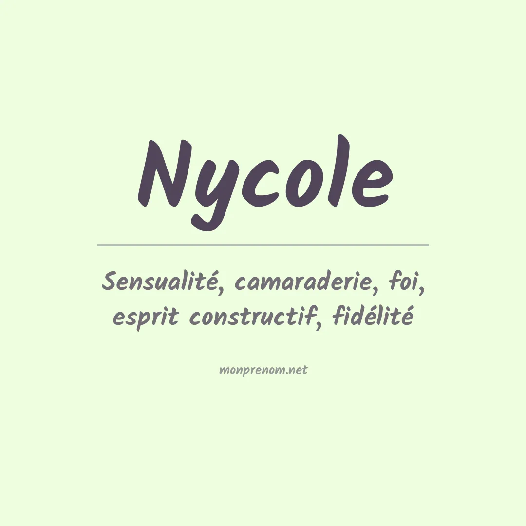 Prénom Nycole