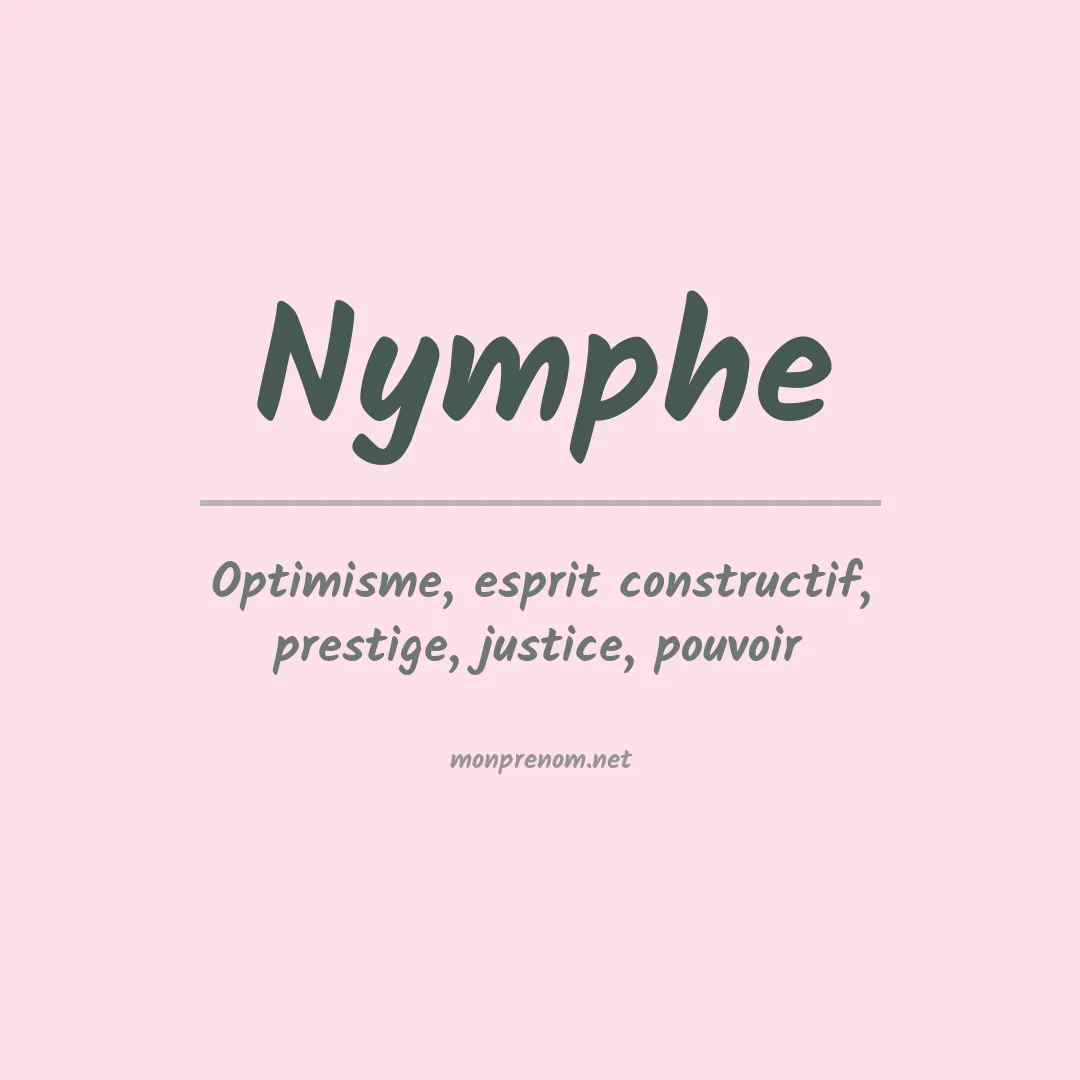 Signification du prénom Nymphe