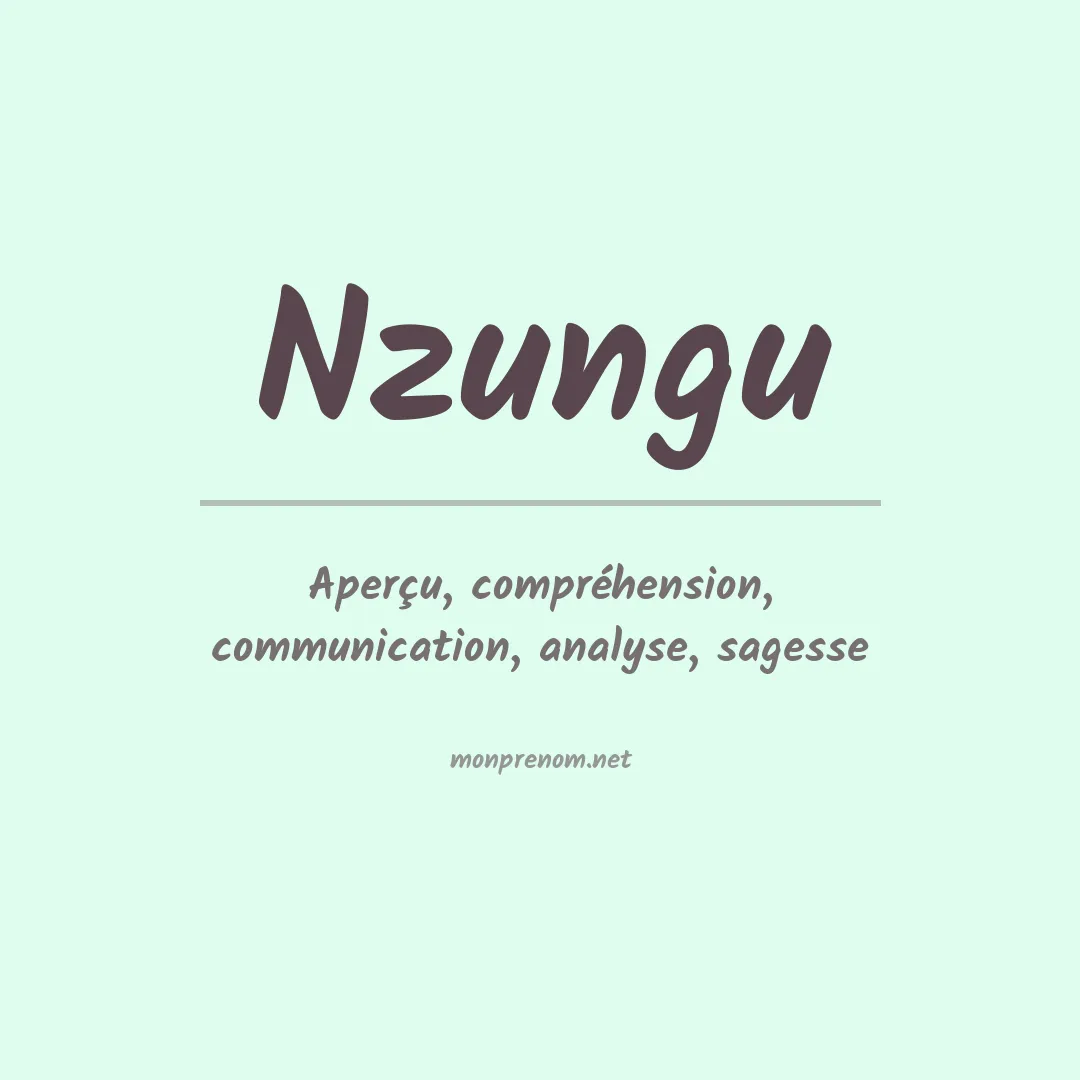 Signification du prénom Nzungu