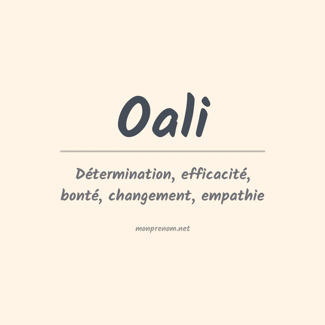 Signification du prénom Oali