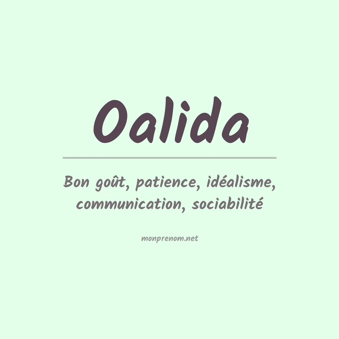 Signification du prénom Oalida