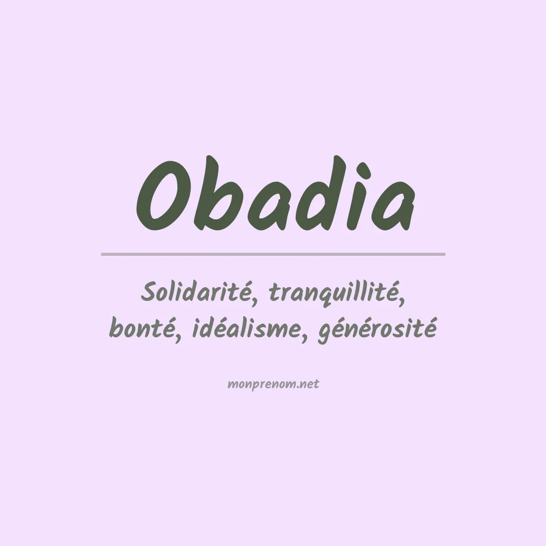 Prénom Obadia