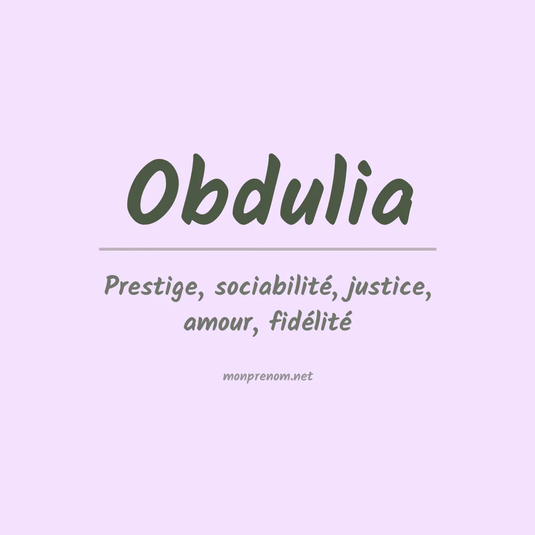 Prénom Obdulia