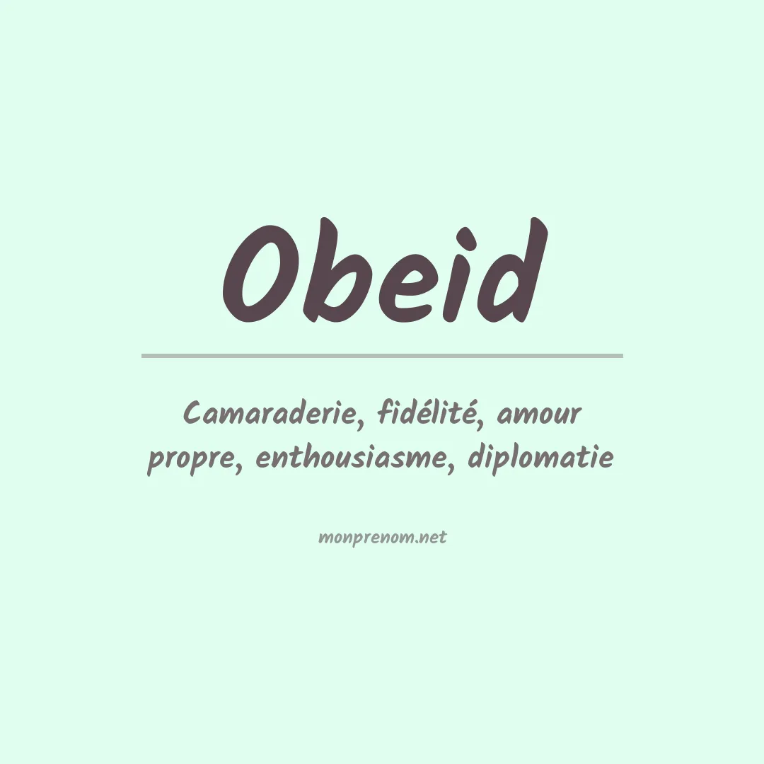 Prénom Obeid