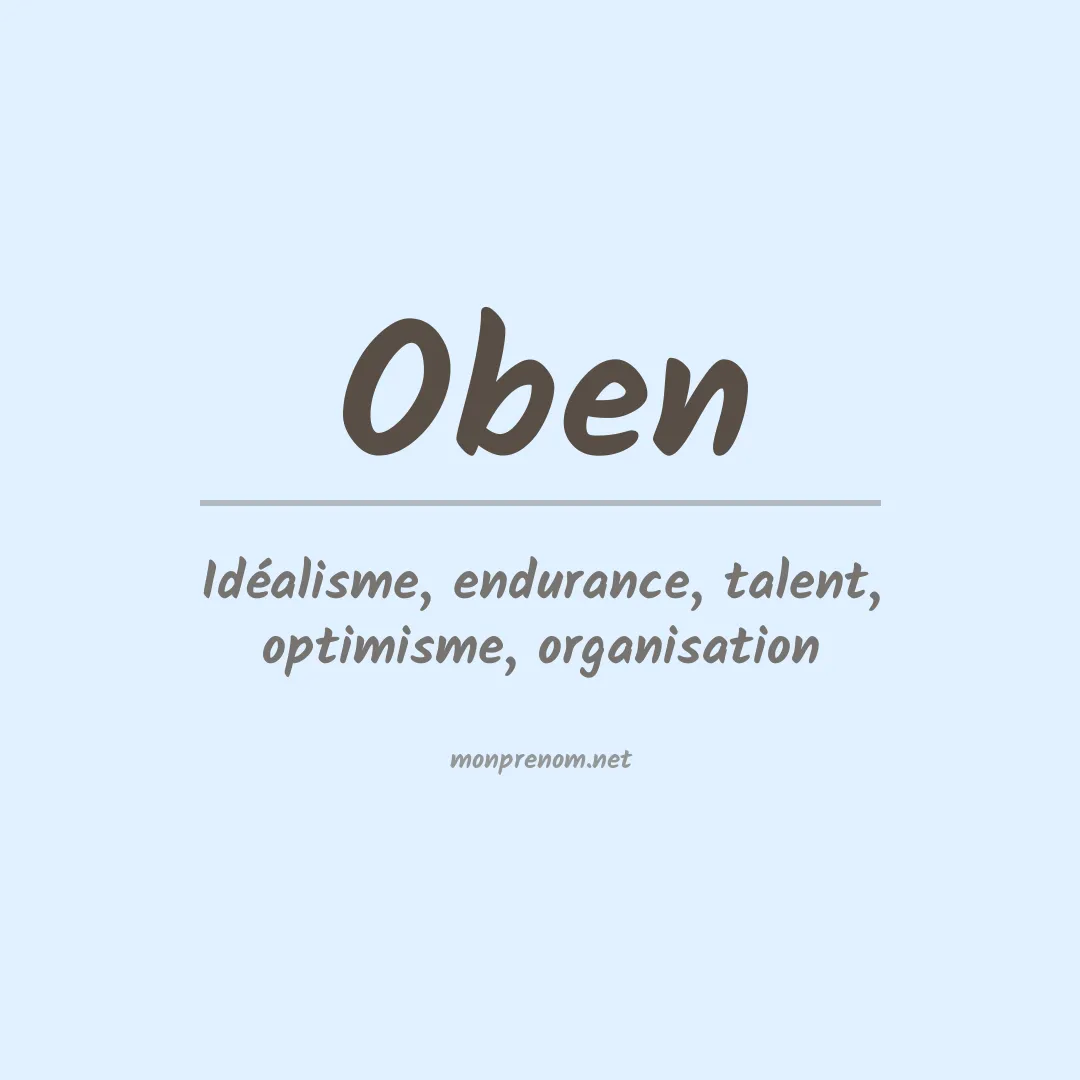 Signification du prénom Oben