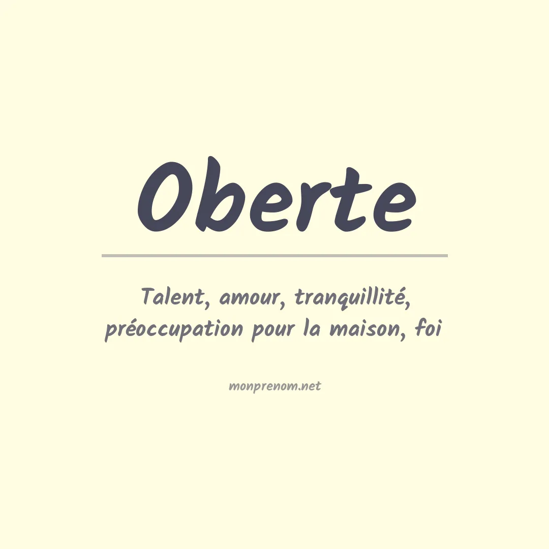 Signification du prénom Oberte