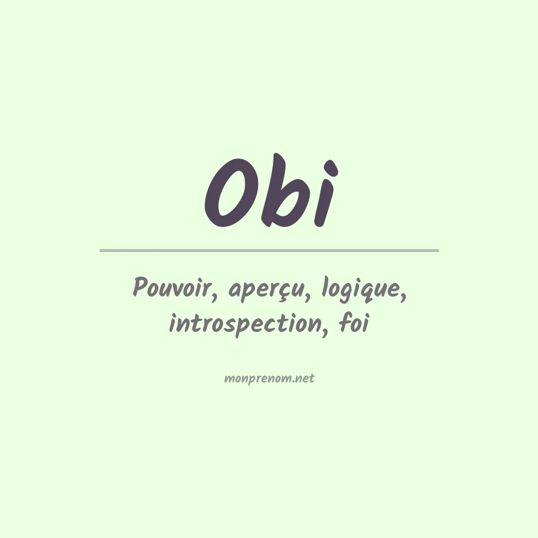 Prénom Obi